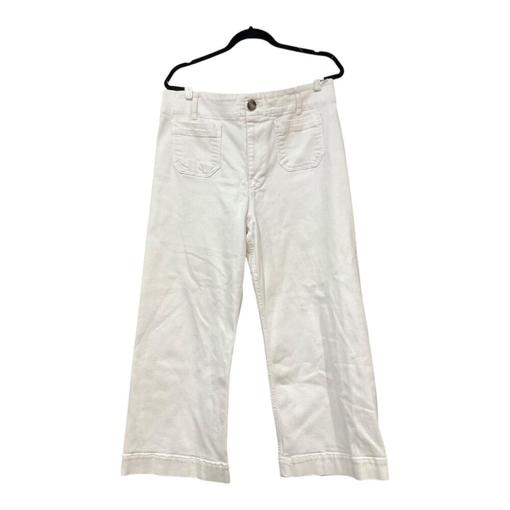 Pilcro and the Letterpress White Wide-Leg Pants
